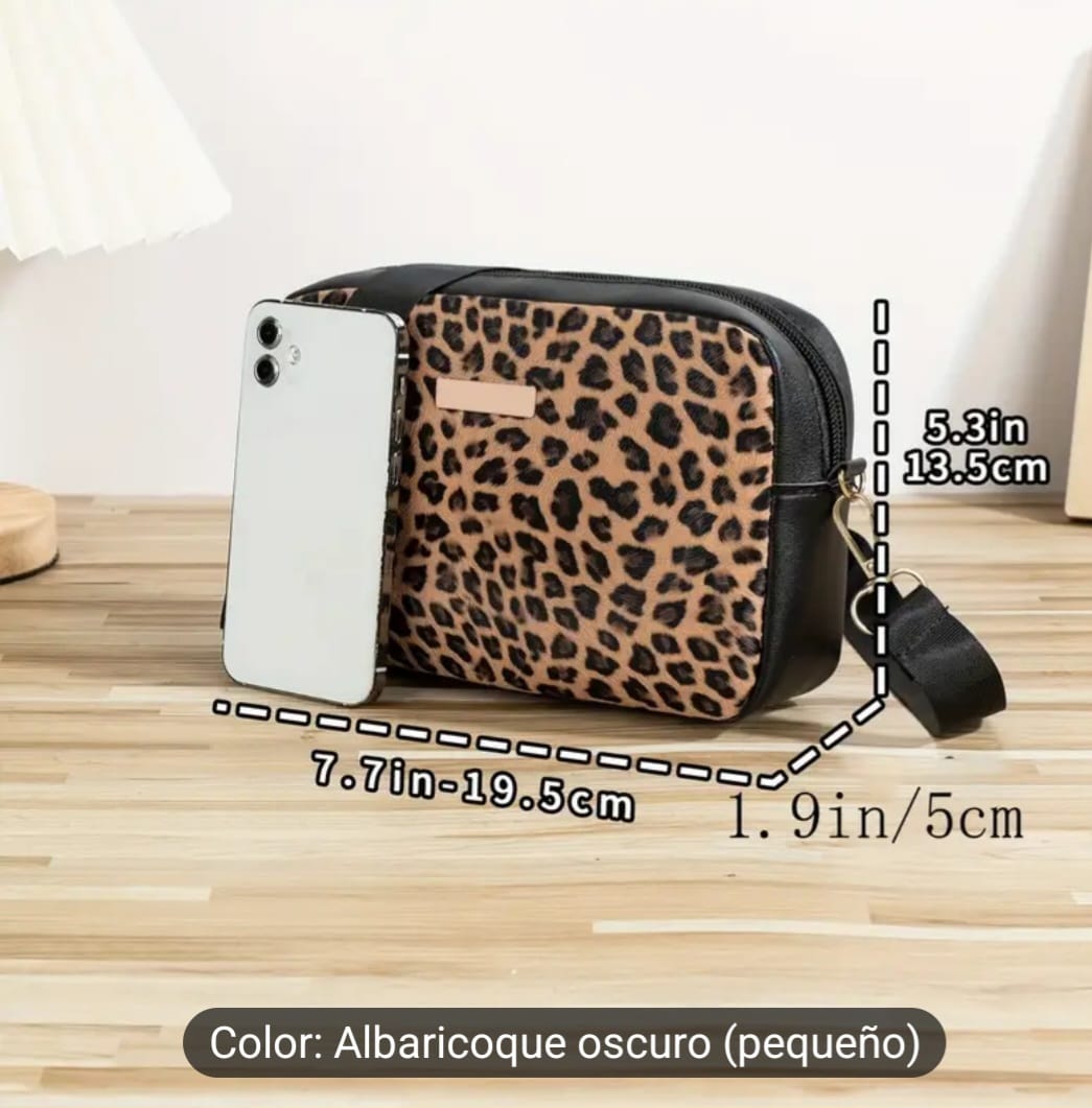 Bolso Bandolera de Estampado de Leopardo Chic para Mujer