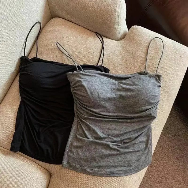 Conjunto de 4 Tops de Tirantes con Volantes para Mujer