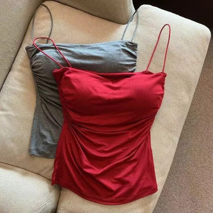 Conjunto de 4 Tops de Tirantes con Volantes para Mujer