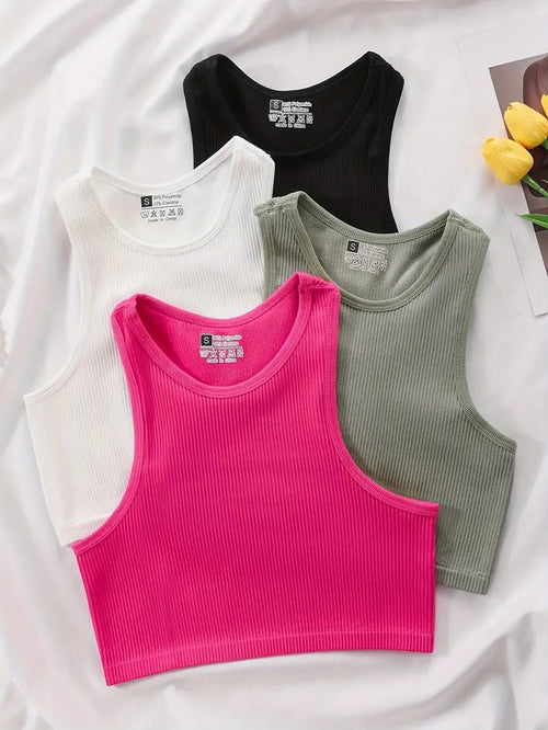 4pcs Camisetas Deportivas Sin Mangas para Mujer