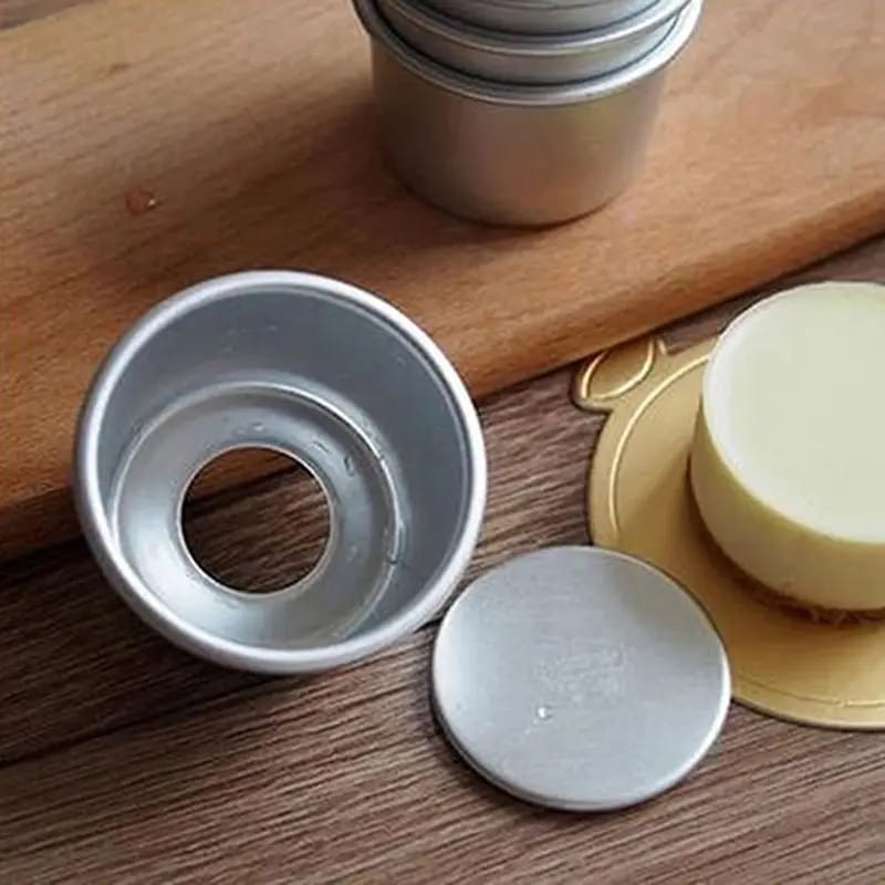 Juego de 5 Moldes Redondos Antiadherentes para Mini Tartas con Fondos Extraíbles